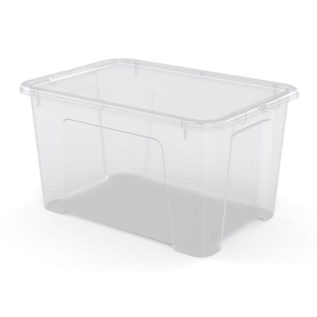 Carrefour home boîte de rangement transparente 45l