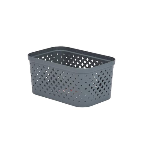 Carrefour home panier de rangement gris 4.5l