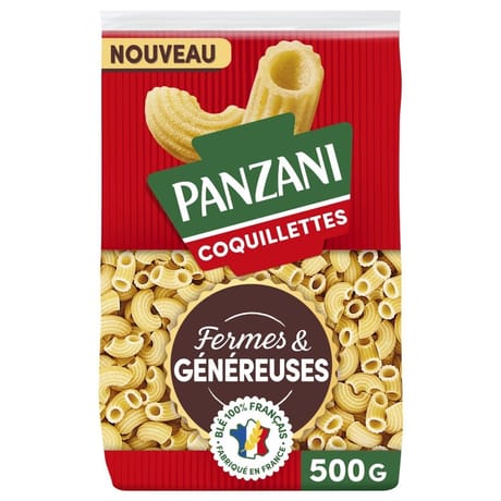 Panzani pates fermes et genereuses grande coquillette 500g