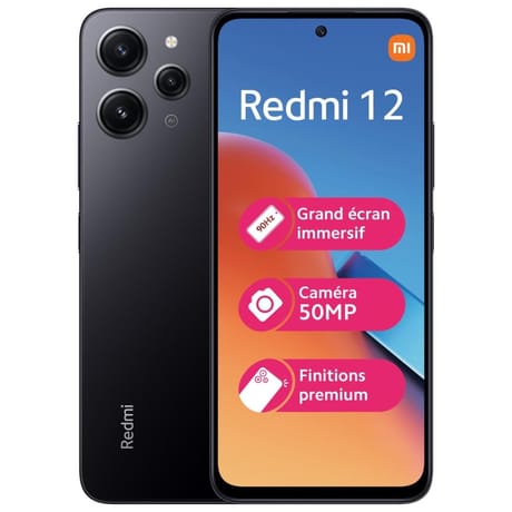 Xiaomi smartphone écran 6.79" REDMI 12 128GO 4G NOIR
