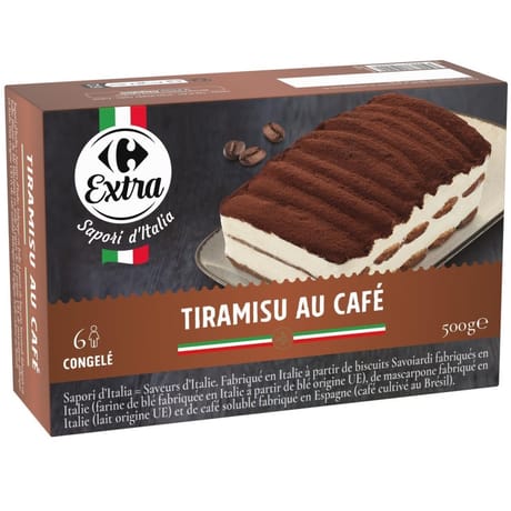 Carrefour extra tiramisu au café 500g