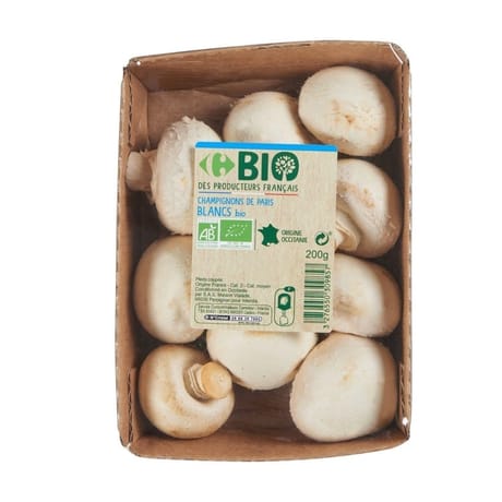 CHAMPIGNON BLANC BIO BARQUETTE 200G CARREFOUR BIO