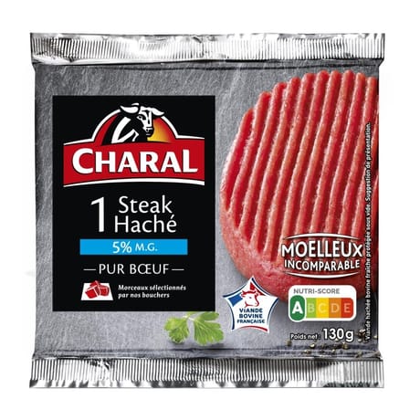 Charal steak haché pur boeuf 5% mg 130g Charal
