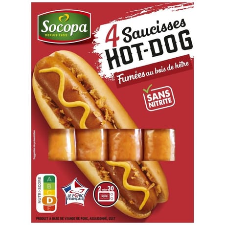Saucisse hot dog x4 280g Socopa