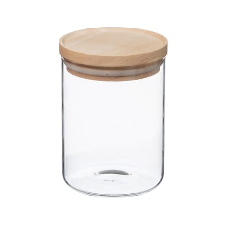 Bocal en verre 0.6 L avec couvercle en bois