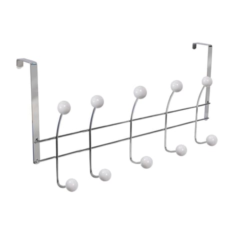 Patère 10  têtes métal noir+blanc 46x20 cm