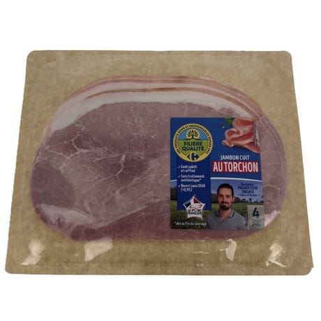 Crf jambon cuit avec couenne 4 tranches 240g