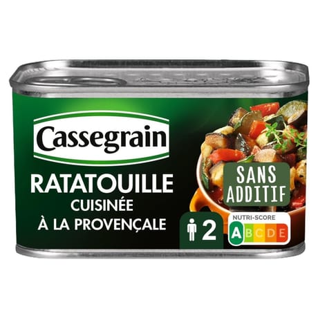 Cassegrain ratatouille cuisinée à la provençale à l'huile d'olive vierge-extra 2% 380g