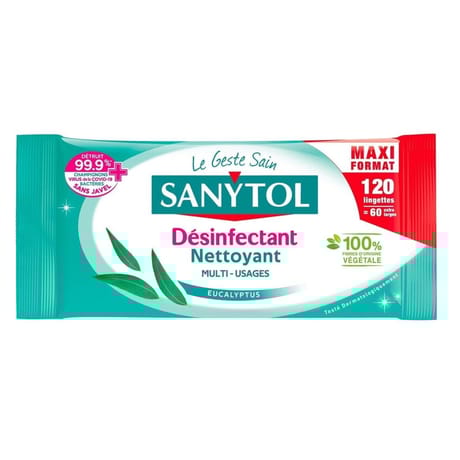 Sanytol lingettes desinfectantes multi-usages maxi x84