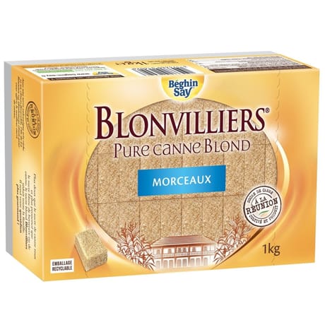 Beghin say le blonvillier sucre de canne en morceaux 1kg