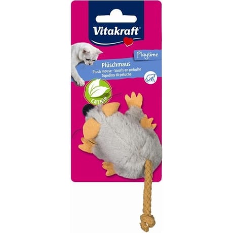Vitakraft - Souris peluche grise + catnip
