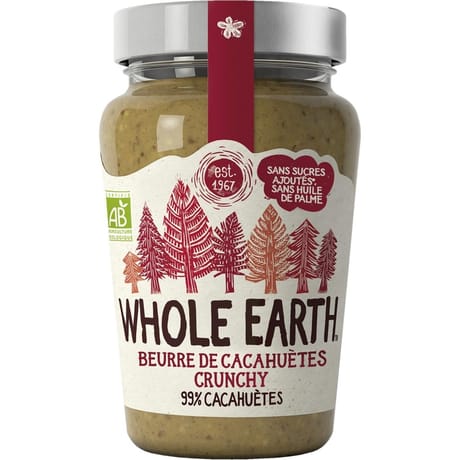 Whole earth beurre de cacahuettes crunchy bio 340g