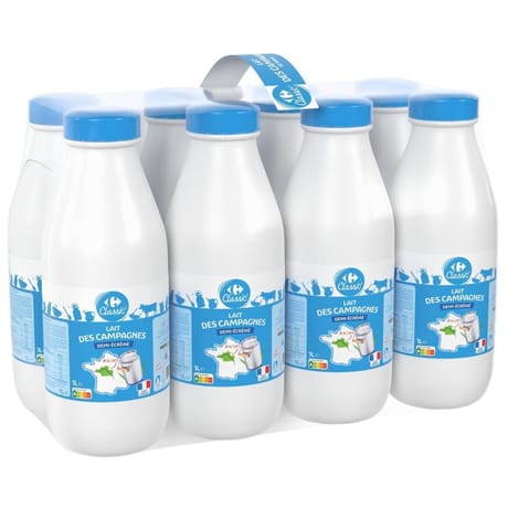Carrefour classic lait demi écrémé 8x1l