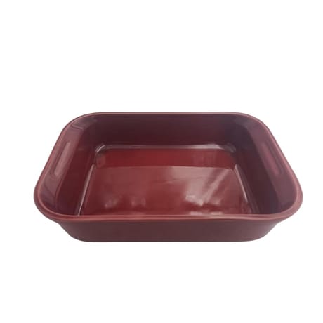 Carrefour home plat rectangle 32cm bordeaux clair