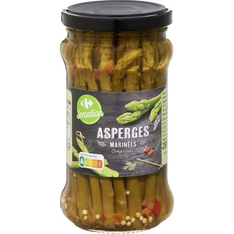Carrefour sensation asperges marinées 155g net égoutté