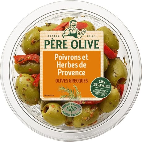 Père olive olives poivrons et herbes et provence 150g
