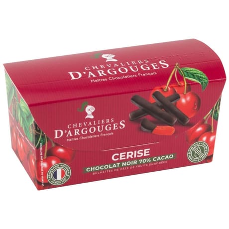 Les chevaliers d'argouges bûchette cerise chocolat noir 70%-150g