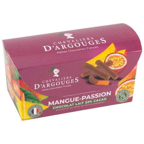 Les chevaliers d'argouges buchettes chocolat lait mangue-passion 150g