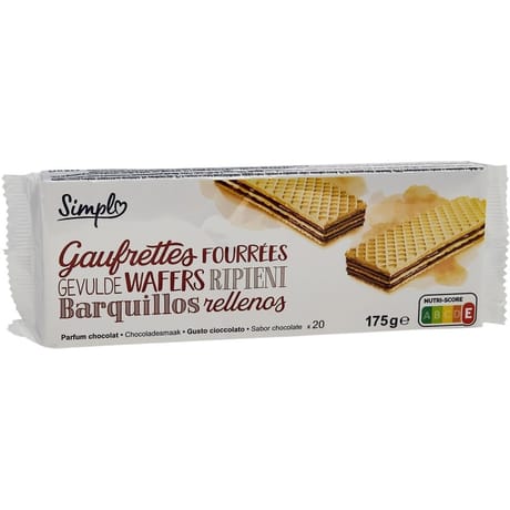 Simpl gaufrettes fourrées parfum chocolat 175g