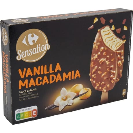 Carrefour Sensation 4 bâtonnets vanilla macadmia 282g