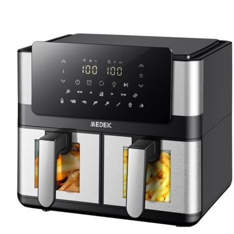 Medek airfryer double pot inox MD905A-SW