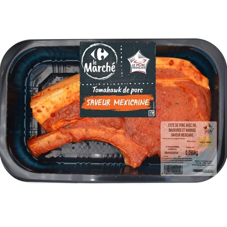 Tomahawk de porc mexicain carrefour le marché 500g
