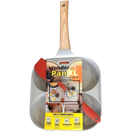 Best of tv poêle 4 compartiments wonderpan xl + spatule en silicone xl
