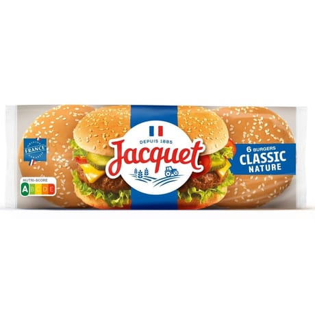 Jacquet 6 pains burger classic nature 330g