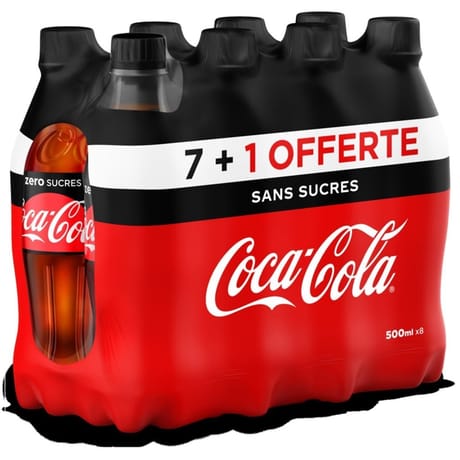 Coca-Cola zéro 8x50cl 7+1 bouteille offerte