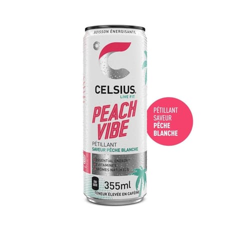 Celsius peach vibe sleek 35.5cl