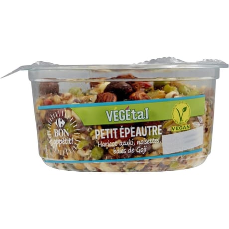 Carrefour bon appetit salade petit épeautre haricots azuki noisettes et baies de goji 250g