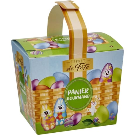 Esprit de fête panier lapin oeufs garni 250g