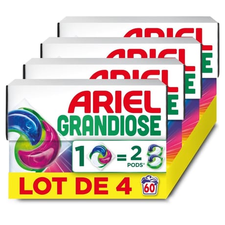 Ariel grandiose pods lessive liquide couleurs x 15 capsules