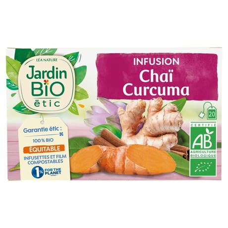 Jardin bio infusion chai curcuma bio 20 sachets