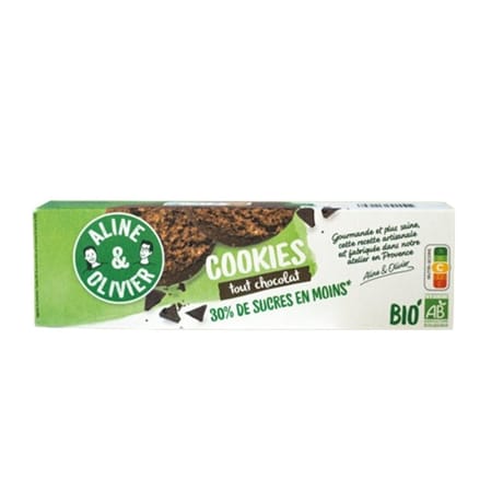 Aline & olivier cookies bio tout choco 170g