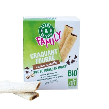 Aline & olivier craquant fourré cacao noisette bio 100g