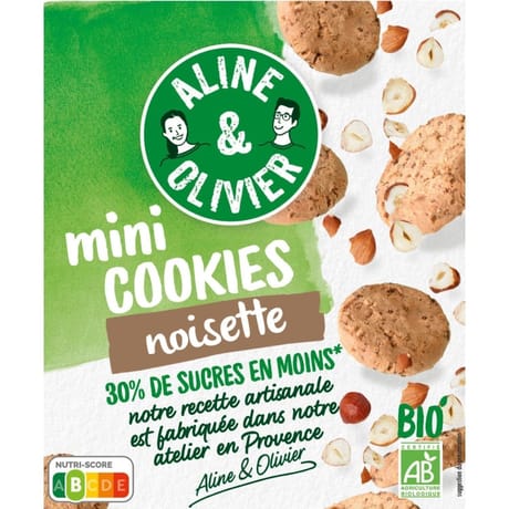 Aline et olivier mini cookies noisette bio 170g