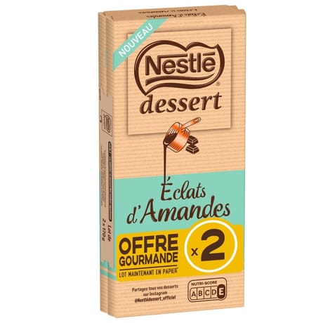 Nestlé dessert lait éclats d'amandes 2x170g - 340g