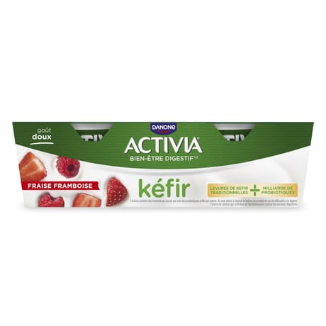 Activia kefir fraise framboise 2x150g