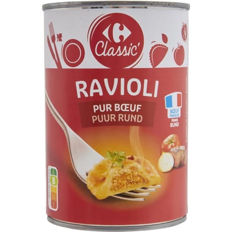 Carrefour classic' ravioli pur boeuf 400g