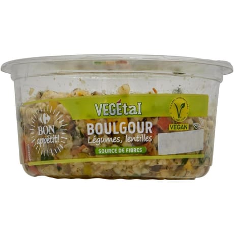 Carrefour bon appétit salade végétale boulgour légumes, lentilles 250g