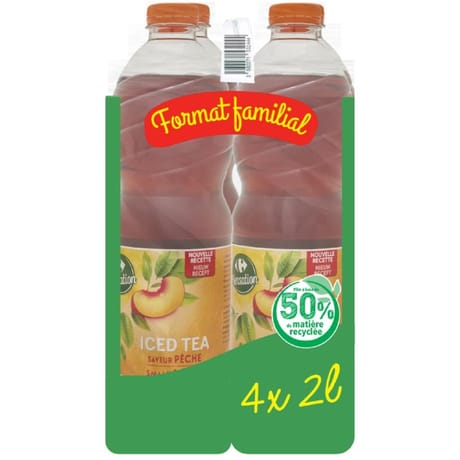 Carrefour sensation iced tea pêche 4x2l