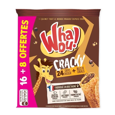 Crêpes whaou! chocolat cracky x24 (16+8 offertes) - 768g