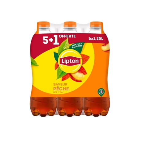Lipton pêche  5x1,25l+1 offerte