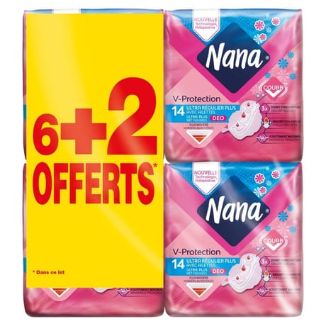 Nana 112 serviette ultra plus deo 6+2