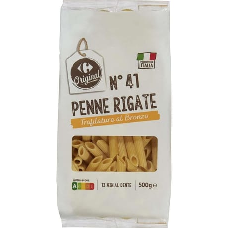 Carrefour original pâtes penne rigate n°41 moule en bronze 500g