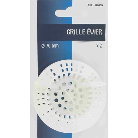 Trefilaction grille évier blanc d70mm x2