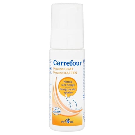 Carrefour mousse nettoyante pour chat sans rinçage 150ml