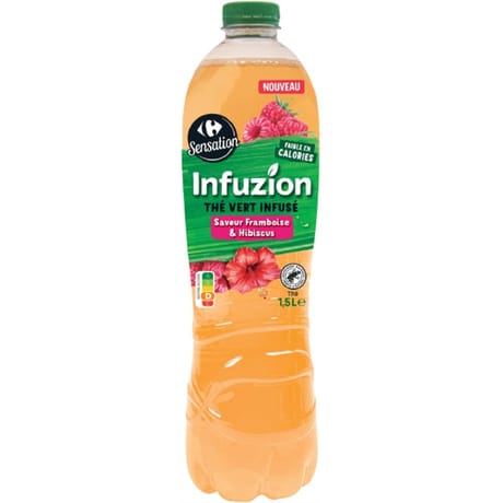 Carrefour sensation infuzion framboise hibiscus 1.5 l
