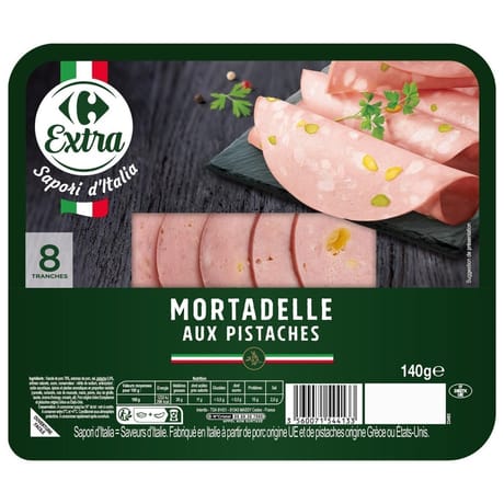 Carrefour extra mortadelle pistachée 140g